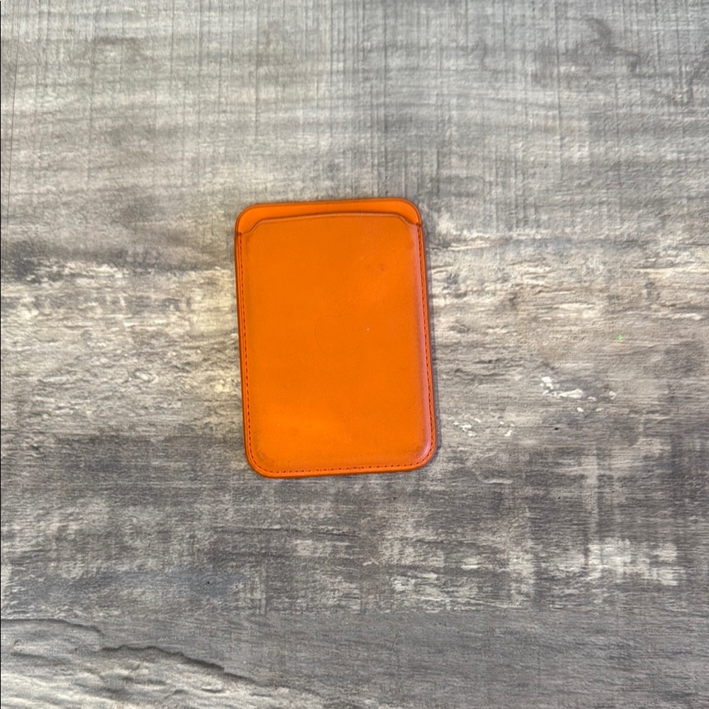 Orange Leather Phone Wallet